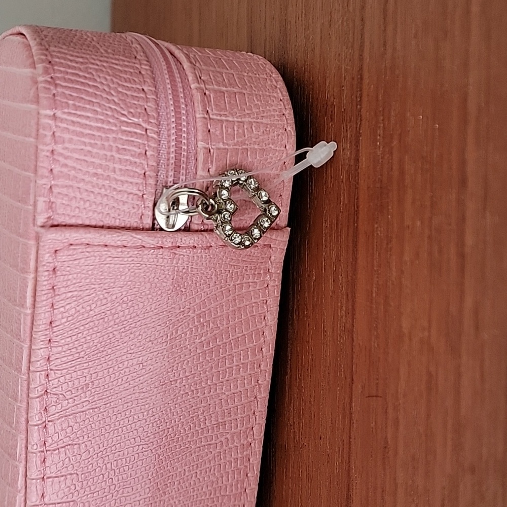 Pink Zip Around Travel Jewelry Storage Case - Picture 4 of 7